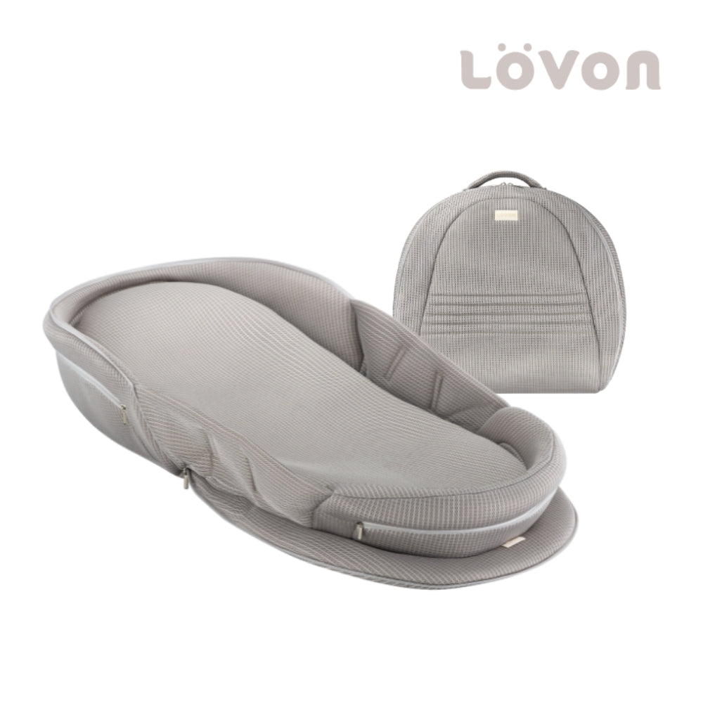 RÜYA Foldable Baby Lounger for Newborn(Cloud Grey/Berry Blush)