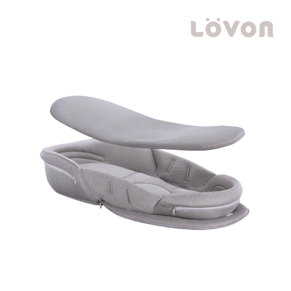 RÜYA Foldable Baby Lounger for Newborn(Cloud Grey/Berry Blush)